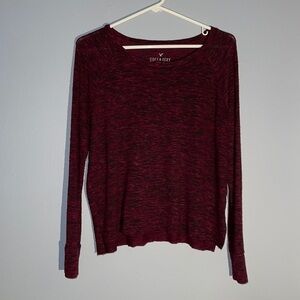 American Eagle soft & sexy burgundy pullover shirt women’s size small‎